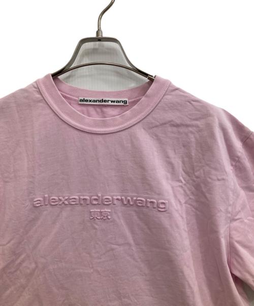 ALEXANDER WANG（アレキサンダー・ワン）ALEXANDER WANG (アレキサンダー・ワン) ロゴTシャツ ピンク サイズ:Sの古着・服飾アイテム