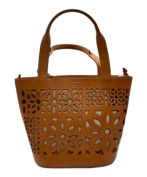 genten（ゲンテン）genten (ゲンテン) マルチカットワークハンドバッグ ブラウンの古着・服飾アイテム