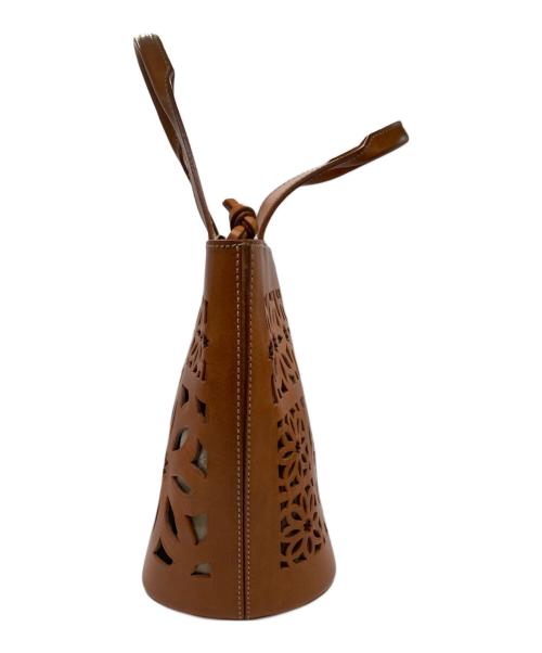 genten（ゲンテン）genten (ゲンテン) マルチカットワークハンドバッグ ブラウンの古着・服飾アイテム