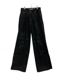 JOHN LAWRENCE SULLIVAN（ジョン ローレンス サリバン）の古着「Rigid denim wide pants」｜ブラック