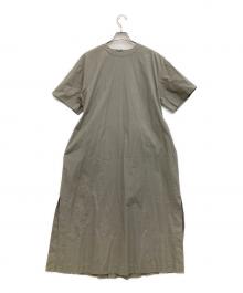LOHEN（ローヘン）の古着「シルク混バックデザインワンピース」｜カーキ
