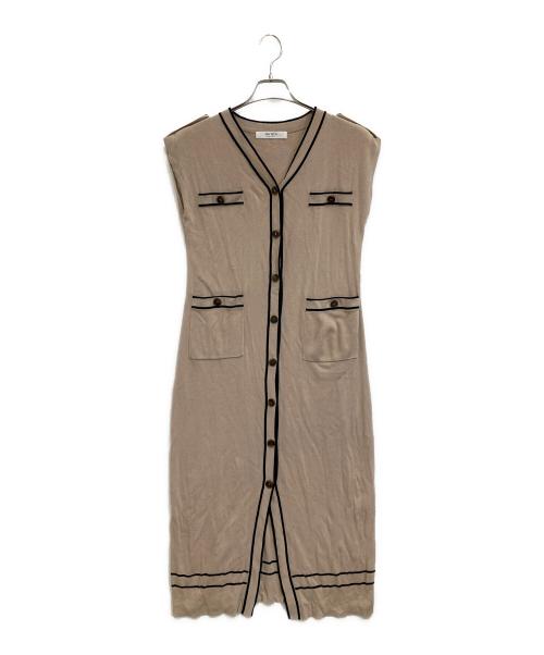 HER LIP TO（ハーリップトゥ）HER LIP TO (ハーリップトゥ) Two-Tone Belted Long Cardigan ベージュ サイズ:Mの古着・服飾アイテム