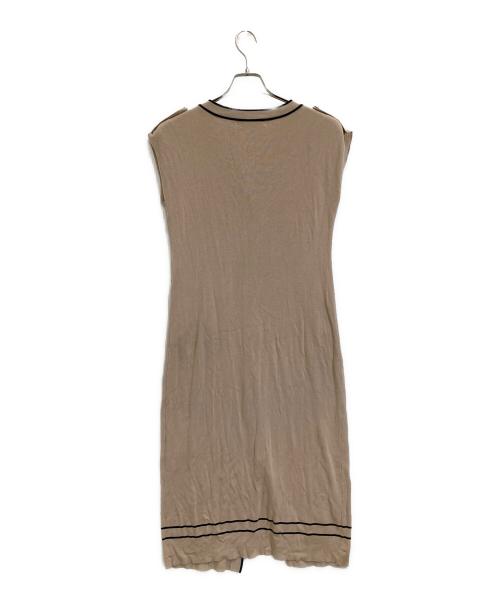 HER LIP TO（ハーリップトゥ）HER LIP TO (ハーリップトゥ) Two-Tone Belted Long Cardigan ベージュ サイズ:Mの古着・服飾アイテム