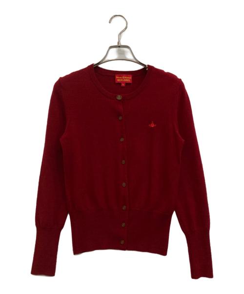 Vivienne Westwood RED LABEL（ヴィヴィアンウエストウッドレッドレーベル）Vivienne Westwood RED LABEL (ヴィヴィアンウエストウッドレッドレーベル) 刺繍オーブカーディガン レッド サイズ:1の古着・服飾アイテム
