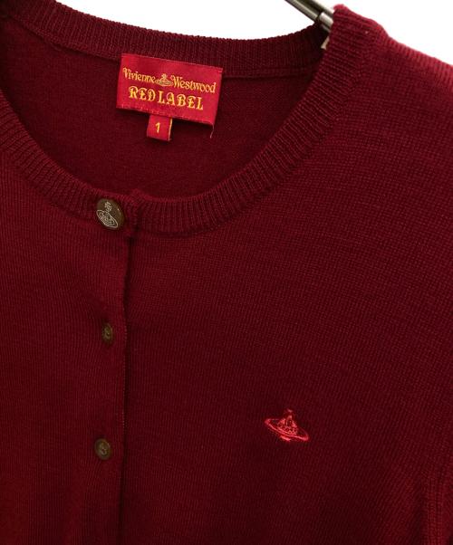 Vivienne Westwood RED LABEL（ヴィヴィアンウエストウッドレッドレーベル）Vivienne Westwood RED LABEL (ヴィヴィアンウエストウッドレッドレーベル) 刺繍オーブカーディガン レッド サイズ:1の古着・服飾アイテム