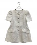 CELFORDセルフォード）の古着「ファンシーツイードペプラムジャケット」｜ホワイト