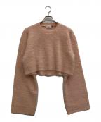 roughlowラフロー）の古着「ブークレショートニット」｜ピンク