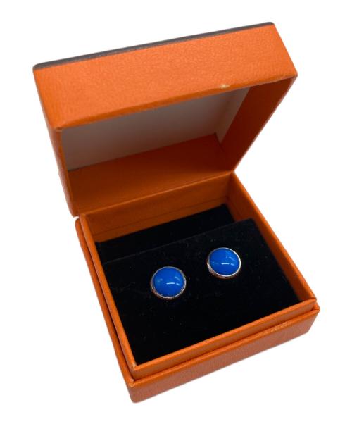 HERMES（エルメス）HERMES (エルメス) エクリプスピアス ブルー×シルバーの古着・服飾アイテム