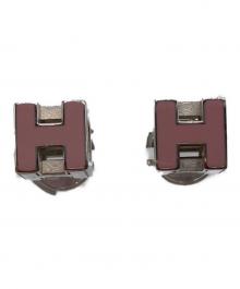 HERMES（エルメス）の古着「Hキューブピアス」｜ピンク×シルバー