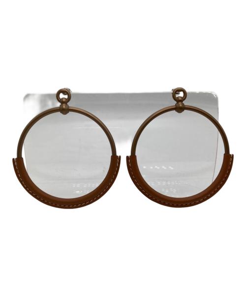 HERMES（エルメス）HERMES (エルメス) ループピアス ブラウンの古着・服飾アイテム