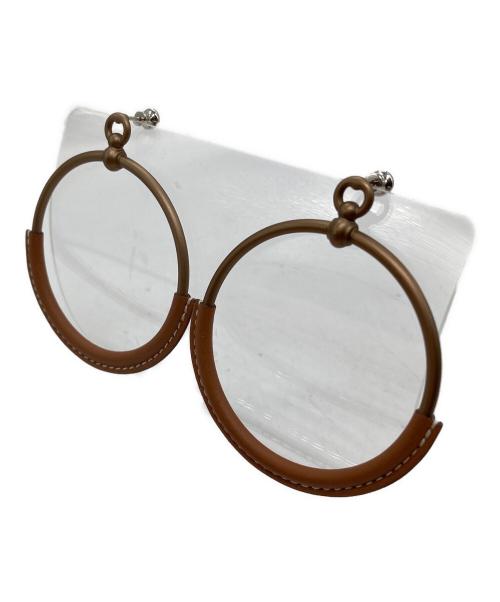 HERMES（エルメス）HERMES (エルメス) ループピアス ブラウンの古着・服飾アイテム