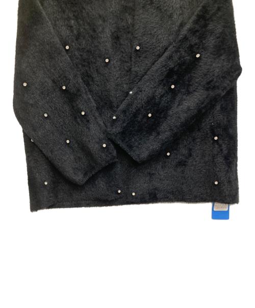 miele grande（ミエーレグランデ）miele grande (ミエーレグランデ) ウール混ニットカーディガン ブラック サイズ:F 未使用品の古着・服飾アイテム