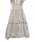 中古・古着 JILL BY JILLSTUART (ジル バイ ジルスチュアート) シアーチェックボリュームフリルワンピース ホワイト サイズ:F：6000円