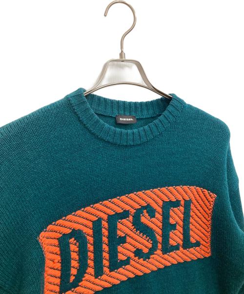 DIESEL（ディーゼル）DIESEL (ディーゼル) ロゴニット グリーン サイズ:Fの古着・服飾アイテム