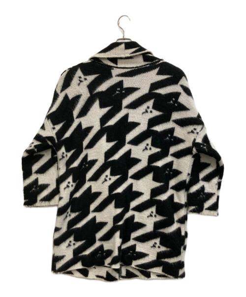 DIESEL（ディーゼル）DIESEL (ディーゼル) モヘヤ混ニットコート ホワイト×ブラック サイズ:-の古着・服飾アイテム