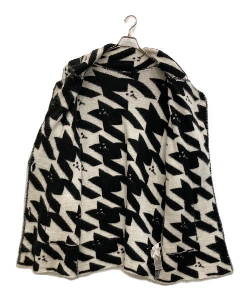 DIESEL（ディーゼル）DIESEL (ディーゼル) モヘヤ混ニットコート ホワイト×ブラック サイズ:-の古着・服飾アイテム