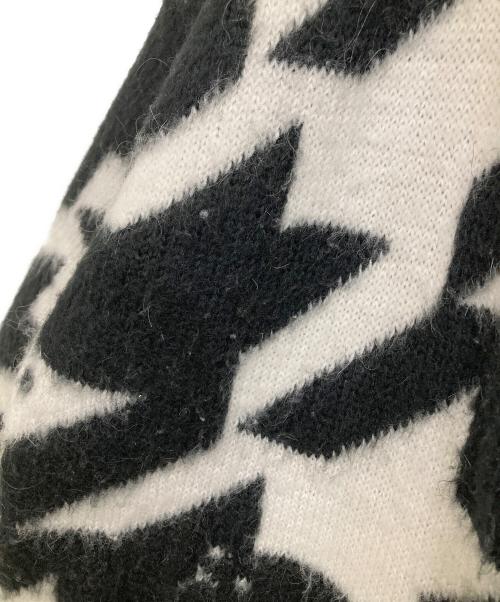 DIESEL（ディーゼル）DIESEL (ディーゼル) モヘヤ混ニットコート ホワイト×ブラック サイズ:-の古着・服飾アイテム