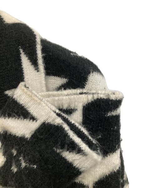 DIESEL（ディーゼル）DIESEL (ディーゼル) モヘヤ混ニットコート ホワイト×ブラック サイズ:-の古着・服飾アイテム