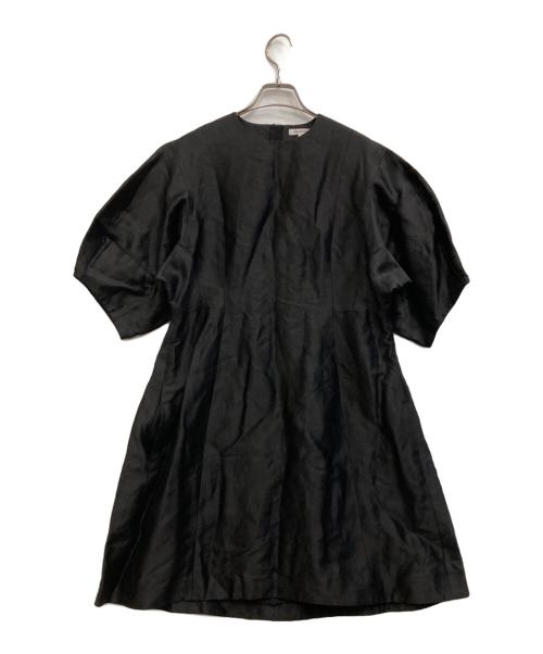 BLAMINK（ブラミンク）BLAMINK (ブラミンク) リネンシルクタックスリーヴワンピース ブラック サイズ:36の古着・服飾アイテム