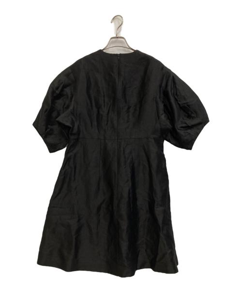 BLAMINK（ブラミンク）BLAMINK (ブラミンク) リネンシルクタックスリーヴワンピース ブラック サイズ:36の古着・服飾アイテム