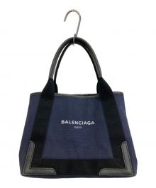 BALENCIAGA（バレンシアガ）の古着「NAVY CABAS S トートバッグ」｜ネイビー×ブラック