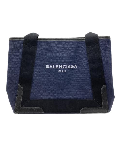 BALENCIAGA（バレンシアガ）BALENCIAGA (バレンシアガ) NAVY CABAS S トートバッグ ネイビー×ブラックの古着・服飾アイテム