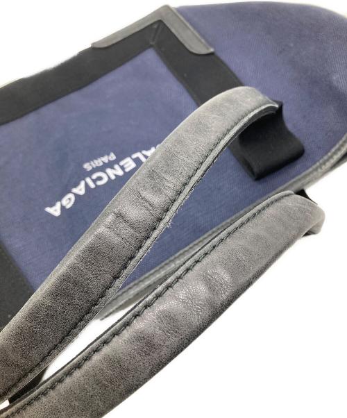 BALENCIAGA（バレンシアガ）BALENCIAGA (バレンシアガ) NAVY CABAS S トートバッグ ネイビー×ブラックの古着・服飾アイテム