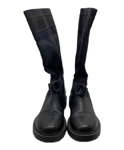 Christian Dior（クリスチャン ディオール）Christian Dior (クリスチャン ディオール) D-Major ロングブーツ ブラック×ネイビー サイズ:SIZE 36 1/2の古着・服飾アイテム