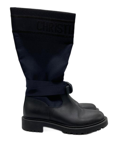 Christian Dior（クリスチャン ディオール）Christian Dior (クリスチャン ディオール) D-Major ロングブーツ ブラック×ネイビー サイズ:SIZE 36 1/2の古着・服飾アイテム