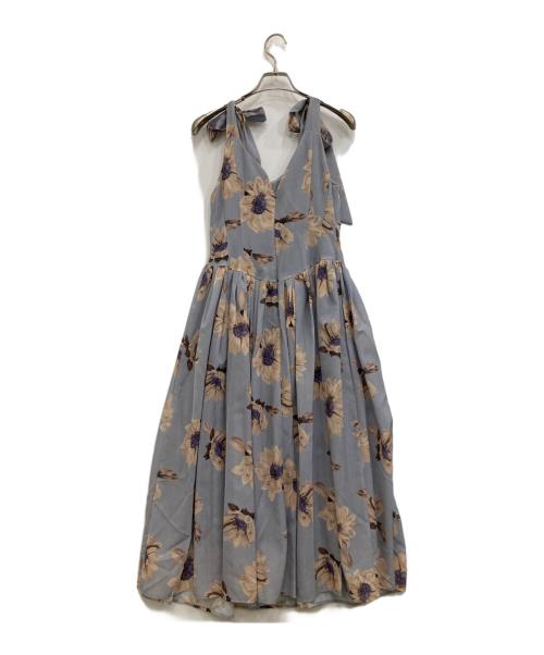 HER LIP TO（ハーリップトゥ）Her lip to (ハーリップトゥ) Sunflower-Printed Midi Dress スカイブルー サイズ:Sの古着・服飾アイテム