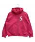Supreme（シュプリーム）の古着「S Logo Zip Uphooded Sweatshirt」｜ショッキングピンク