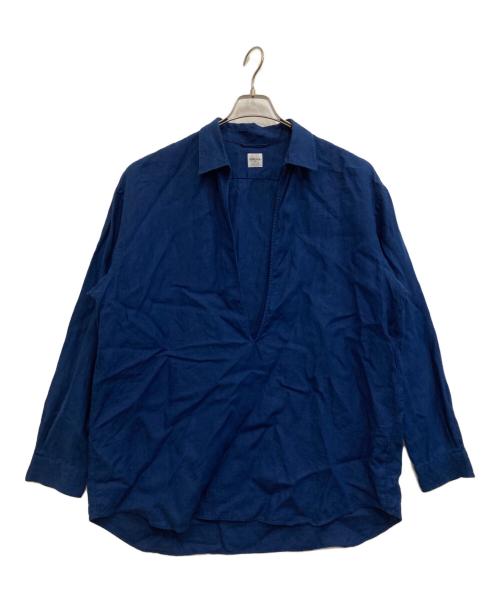 EDIFICE（エディフィス）EDIFICE (エディフィス) リネンスキッパーシャツ ブルー サイズ:Lの古着・服飾アイテム