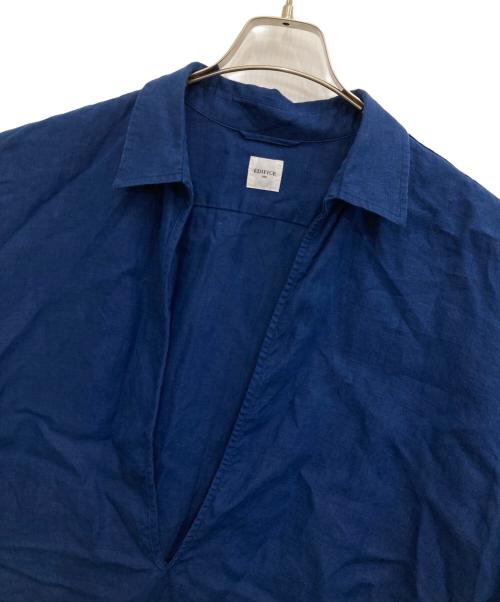 EDIFICE（エディフィス）EDIFICE (エディフィス) リネンスキッパーシャツ ブルー サイズ:Lの古着・服飾アイテム