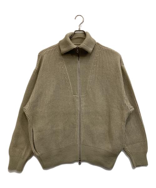 arenotis（アーノッティーズ）arenotis (アーノッティーズ) WASHI Wool Mix Drivers Knit Cardigan ベージュ サイズ:2の古着・服飾アイテム