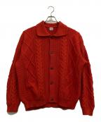 EDIFICEエディフィス）の古着「襟付きニットカーディガン」｜オレンジ