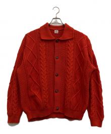 EDIFICE（エディフィス）の古着「襟付きニットカーディガン」｜オレンジ