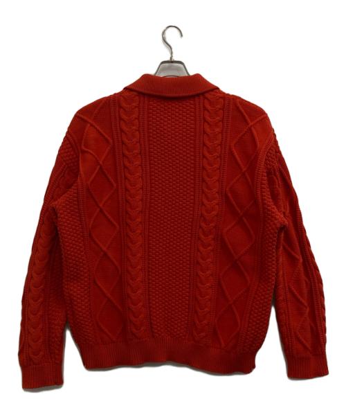 EDIFICE（エディフィス）EDIFICE (エディフィス) 襟付きニットカーディガン オレンジ サイズ:Lの古着・服飾アイテム