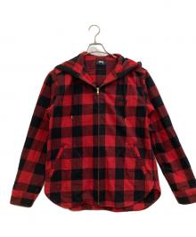 stussy（ステューシー）の古着「チェック柄ジップパーカー」｜レッド