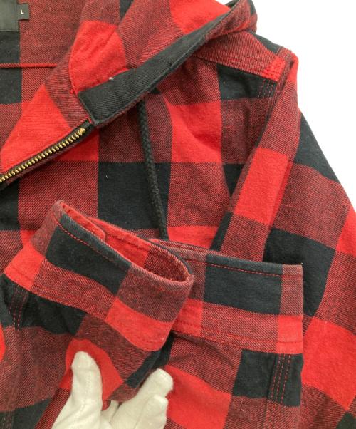 stussy（ステューシー）stussy (ステューシー) チェック柄ジップパーカー レッド サイズ:Lの古着・服飾アイテム