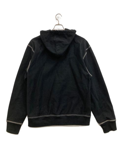 stussy（ステューシー）stussy (ステューシー) Contrast Stitch Label Pullover Hoodie ブラック サイズ:Ｌの古着・服飾アイテム