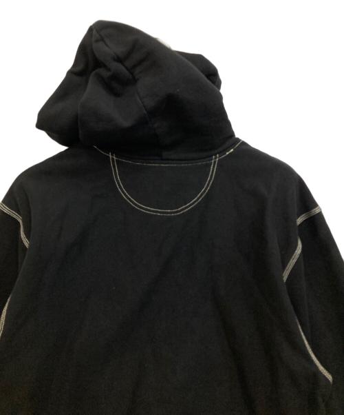 stussy（ステューシー）stussy (ステューシー) Contrast Stitch Label Pullover Hoodie ブラック サイズ:Ｌの古着・服飾アイテム