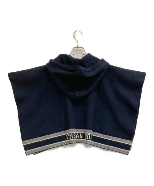Christian Dior（クリスチャン ディオール）Christian Dior (クリスチャン ディオール) カシミヤニットポンチョ ネイビー サイズ:Sの古着・服飾アイテム