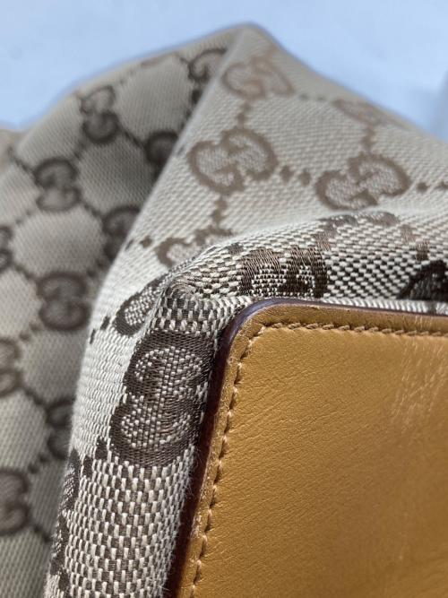 GUCCI（グッチ）GUCCI (グッチ) GGキャンバストートバッグ ブラウンの古着・服飾アイテム