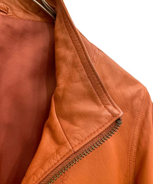 CASTELBAJAC（カステルバジャック）CASTELBAJAC (カステルバジャック) ラムレザージャケット オレンジ サイズ:4の古着・服飾アイテム