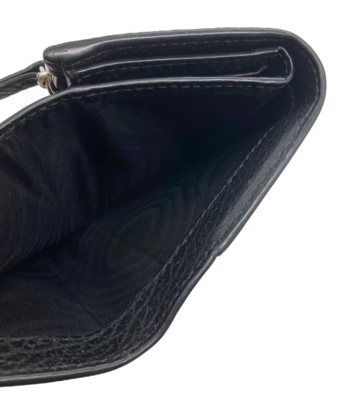 Maison Margiela（メゾンマルジェラ）Maison Margiela (メゾンマルジェラ) グレインレザースリーフォールドウォレット ブラックの古着・服飾アイテム