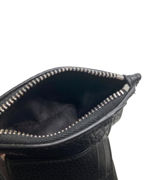 Maison Margiela（メゾンマルジェラ）Maison Margiela (メゾンマルジェラ) グレインレザースリーフォールドウォレット ブラックの古着・服飾アイテム