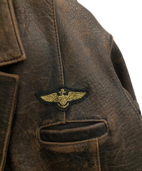 AVIREX（アヴィレックス）AVIREX (アヴィレックス) レザージャケット ブラウン サイズ:Sの古着・服飾アイテム