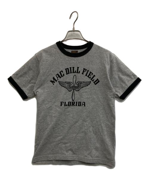 THE REAL McCOY'S（ザ・リアルマッコイズ）THE REAL McCOY'S (ザ・リアルマッコイズ) リンガーTシャツ グレー サイズ:36の古着・服飾アイテム