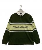 WASTED YOUTHウェイステッドユース）の古着「ラガーシャツ」｜グリーン