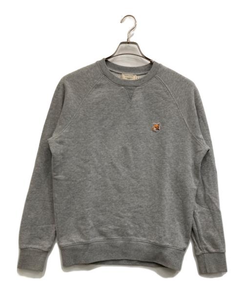 maison kitsune（メゾンキツネ）MAISON KITSUNE (メゾンキツネ) キツネロゴスウェット グレー サイズ:Mの古着・服飾アイテム